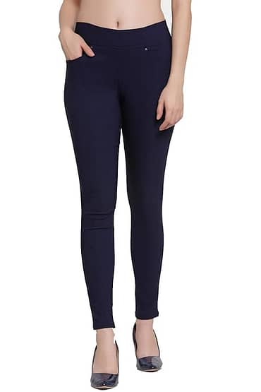 Jeggings Plain Stretchable Slim fit Color Navy Blue