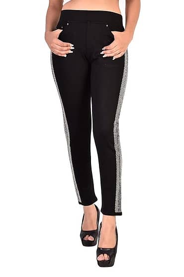 Jeggings Stretchable Slim fit Double Stone Patti Crystal Work