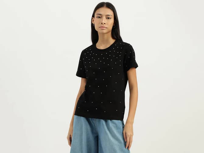 Embellished Tshirt Round Neck